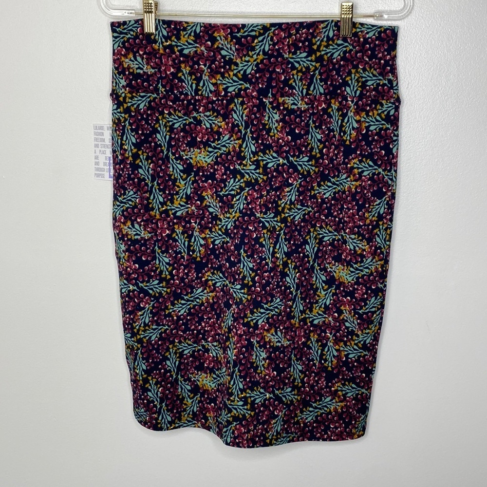 LuLaRoe‎ Cassie Pencil Skirt L Multicolor Floral Pattern Stretchy Size Large
